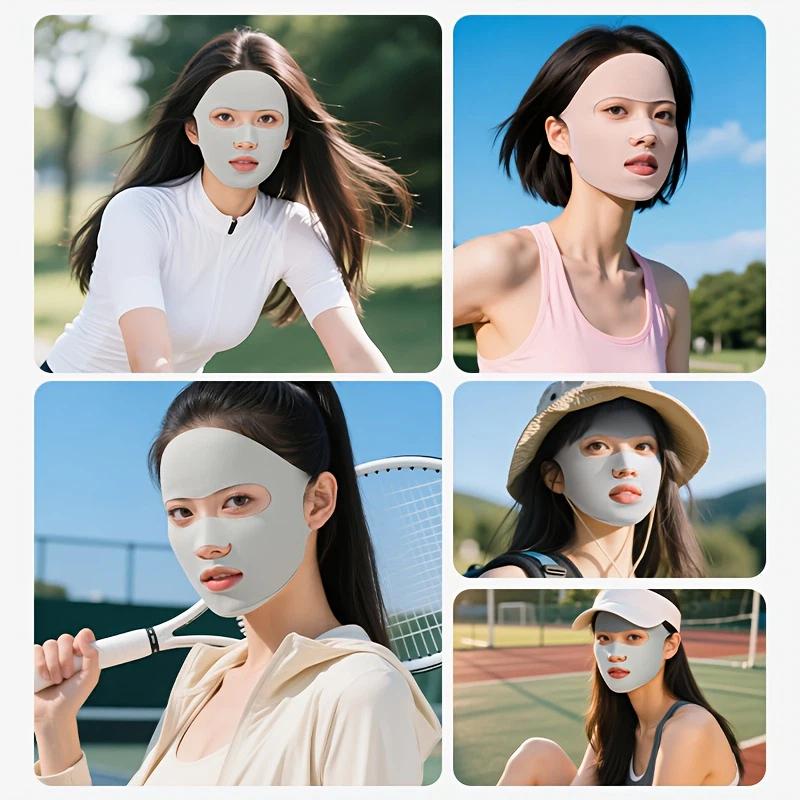 Adjustable Thin Ice Silk Mask Summer Face Cover UV Protection Breathable for Fitness Cycling Sport