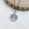 Fashionable and Simple Stainless Steel Gold-plated Necklace, Silver Tree of Life O-shaped Chain, Rose Gold Women's Necklace