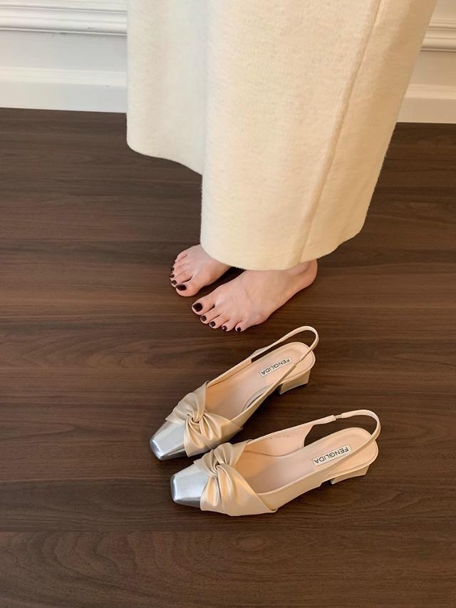 Baotou sandals evening single shoes women's small fragrant French new 2025 spring and summer gentle temperament outer wear with skirt