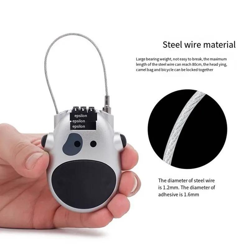 Bicycle Steel Cable Lock Retractable Wire Rope Anti Theft Mini High precision Password Lock Secure Padlock for Suitcase Helmet