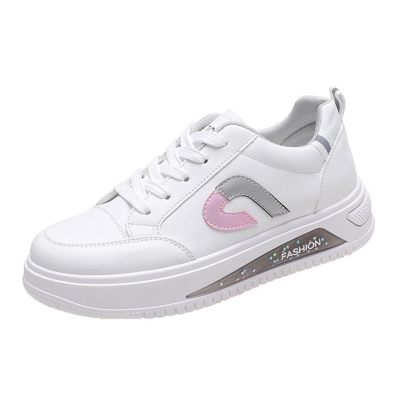 Soft Leather Little White Shoes Women's New Casual Lace-up Platform Sports Shoes Student Fashion Board Shoes Women