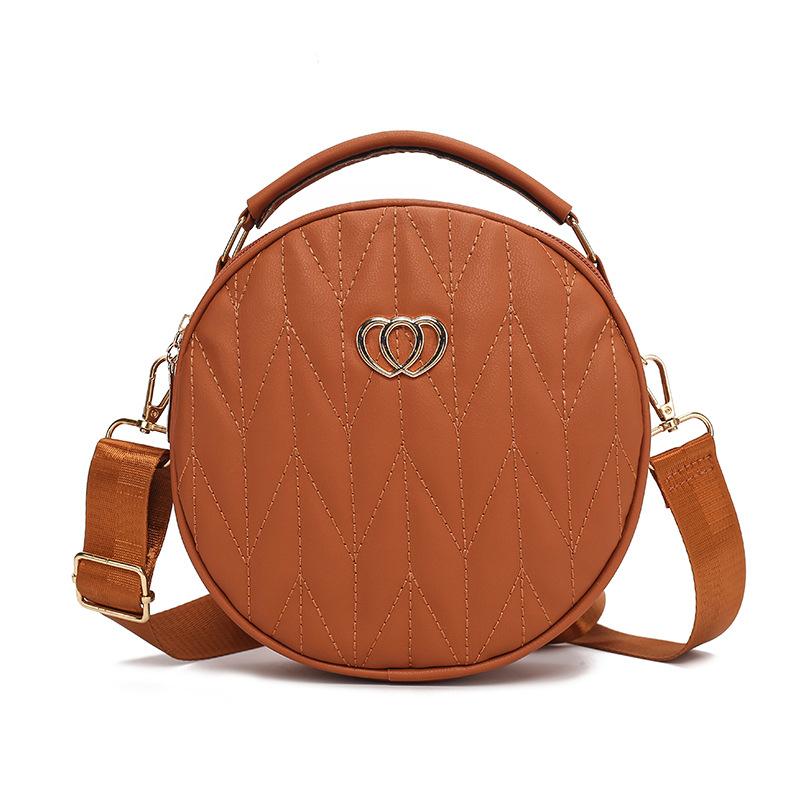 Large Capacity Three Layer Zipper Shoulder Bag New Fashionable Simple Square Diamond Embroidered Thread Solid Color Shoulder Bag