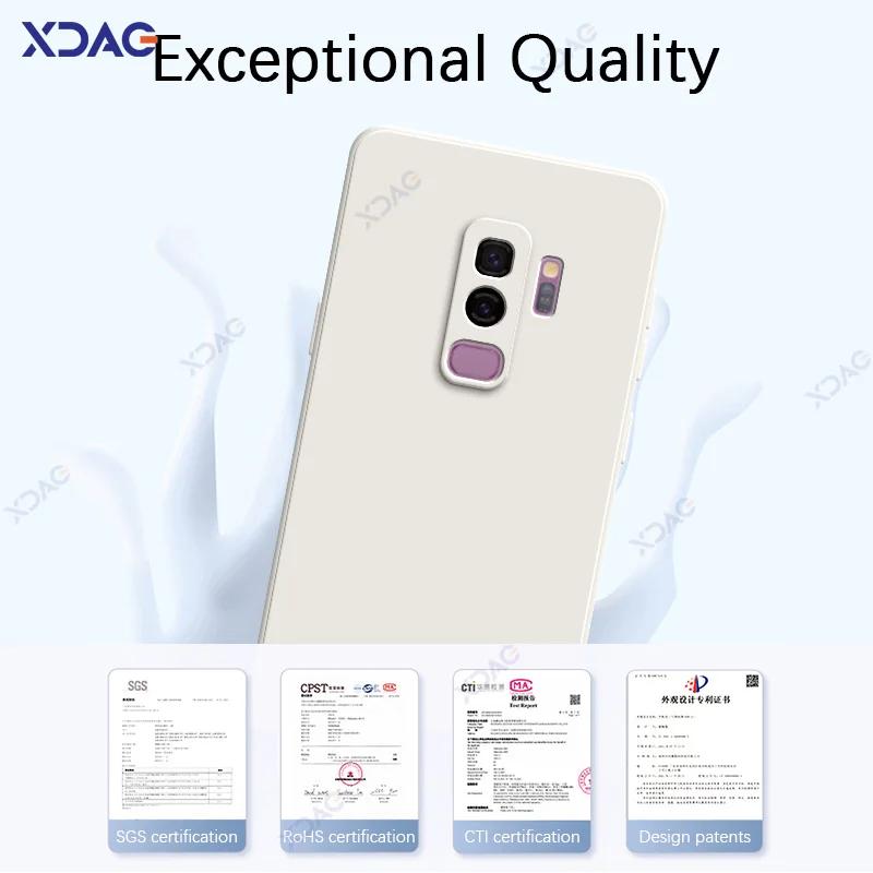 Luxus Quadratische Flüssigsilikon Hülle für Samsung Galaxy S9 Plus SamsungS9Plus 360 Weiche Handyhülle Wasserdicht Coque