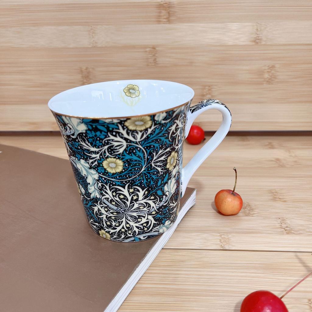 Mug Bone Porcelain Light Luxury High End Sense   Personalized Oil Painting Style Mug Sea Anemone Dandelion Water Cup Home Use