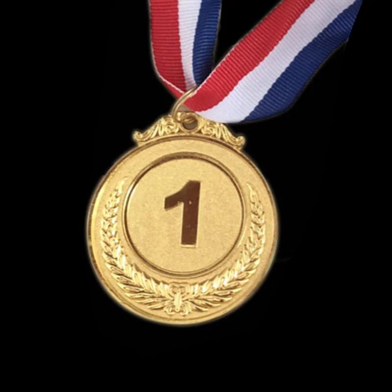 

5cm Coin Metal Award Medals with Neck Ribbon Gold Silver Bronze Style for Sports Academics or Any Competition Diameter Gold Coin золотой
