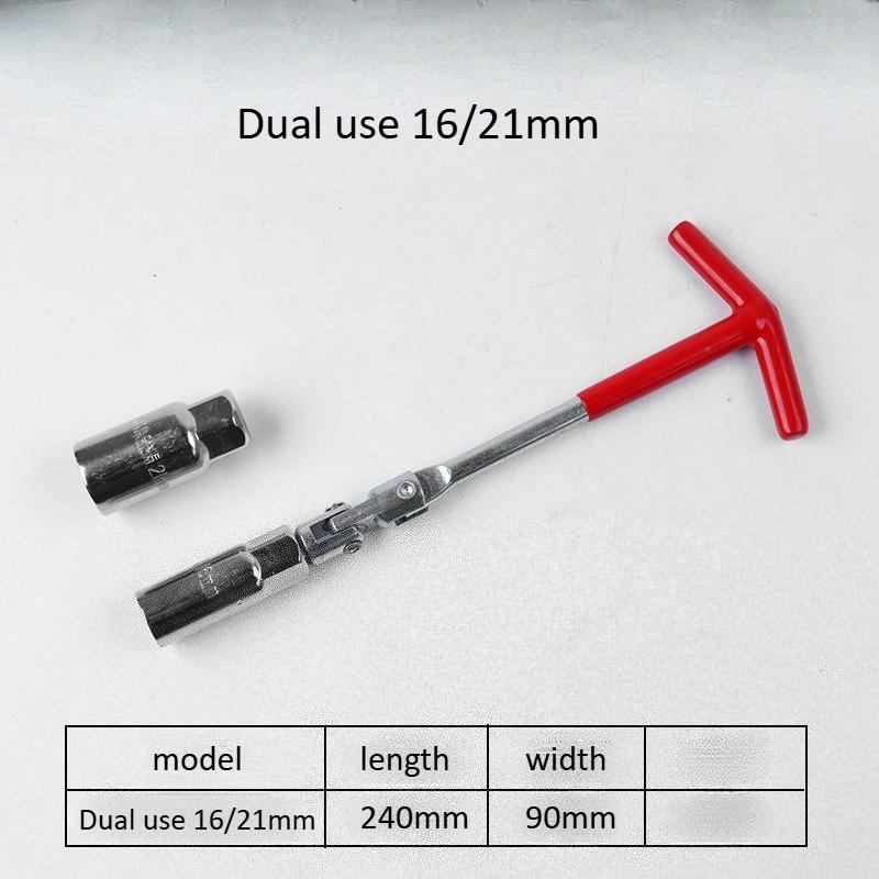 Universal Joint 14/16/21mm 360 Degree Rotation Car Spark Plug Removal Socket Wrench Tool T-type Spark Plug Sleeve Disassembly