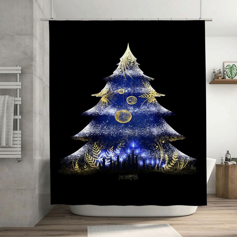 

Tuniu Celestial Cityscape Bathroom Shower Curtain Artistic Galaxy Space Night Sky Decor W60H190(CM)-1 Pcs