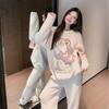 Autumn and Winter Thickened Half-edge Velvet New Pajama Set Can Be Worn Outside Girly Style Cute Rabbit Soft Loungewear