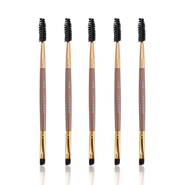 5Pcs Professionelle Schwarz Augenbraue Geneigt Flache Abgewinkelt Pinsel Make-Up-Tool Holz Pol Eyeliner Lidschatten Augenbraue Frauen Kosmetik