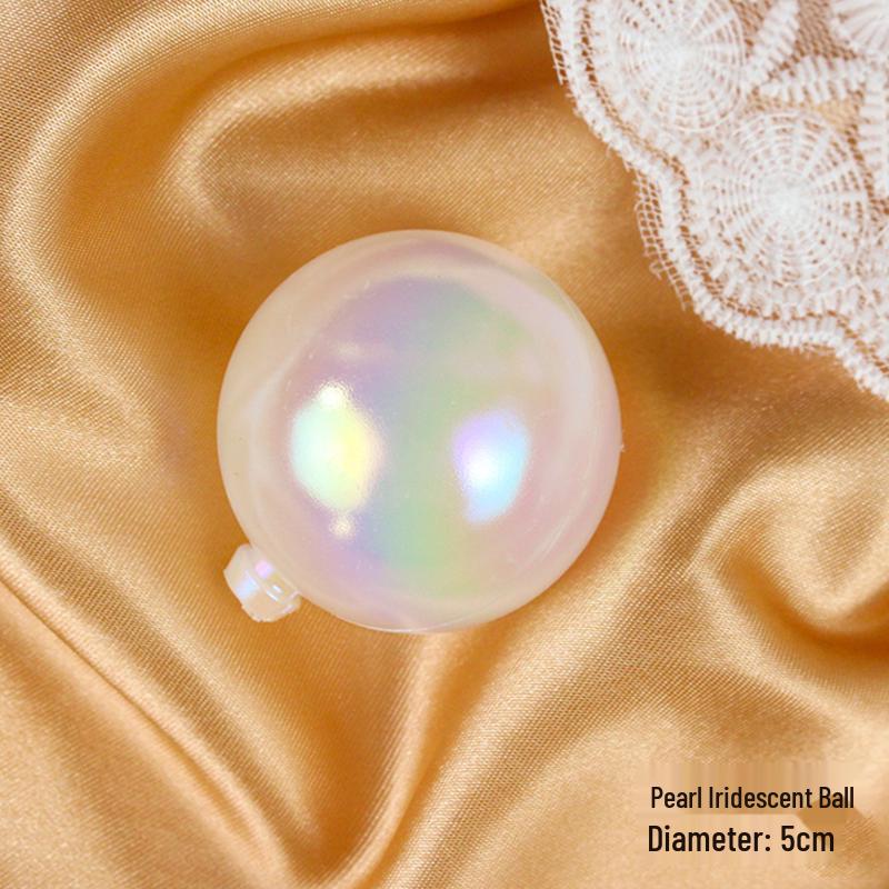 50 Iridescent Bubble Ball Cake Decorations - Colorful and Transparent Birthday Ornaments