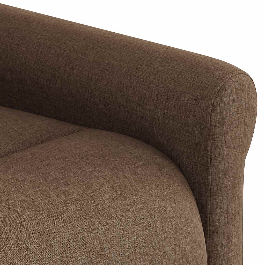 Electric Recliner Chair Brown Fabric