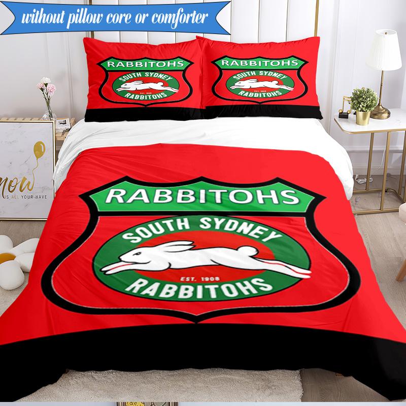 Set Lenzuola con Stampa 2D Design Logo Coniglio NRL 3 Pezzi (Include 1 Copripiumino + 2 Federe Senza Imbottitura), Decorazione camera da letto, Regalo ventilatore
