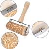 Wood Embossed Rolling Pins 3D Engraved Rolling Pin, Push Style Metal Bearing