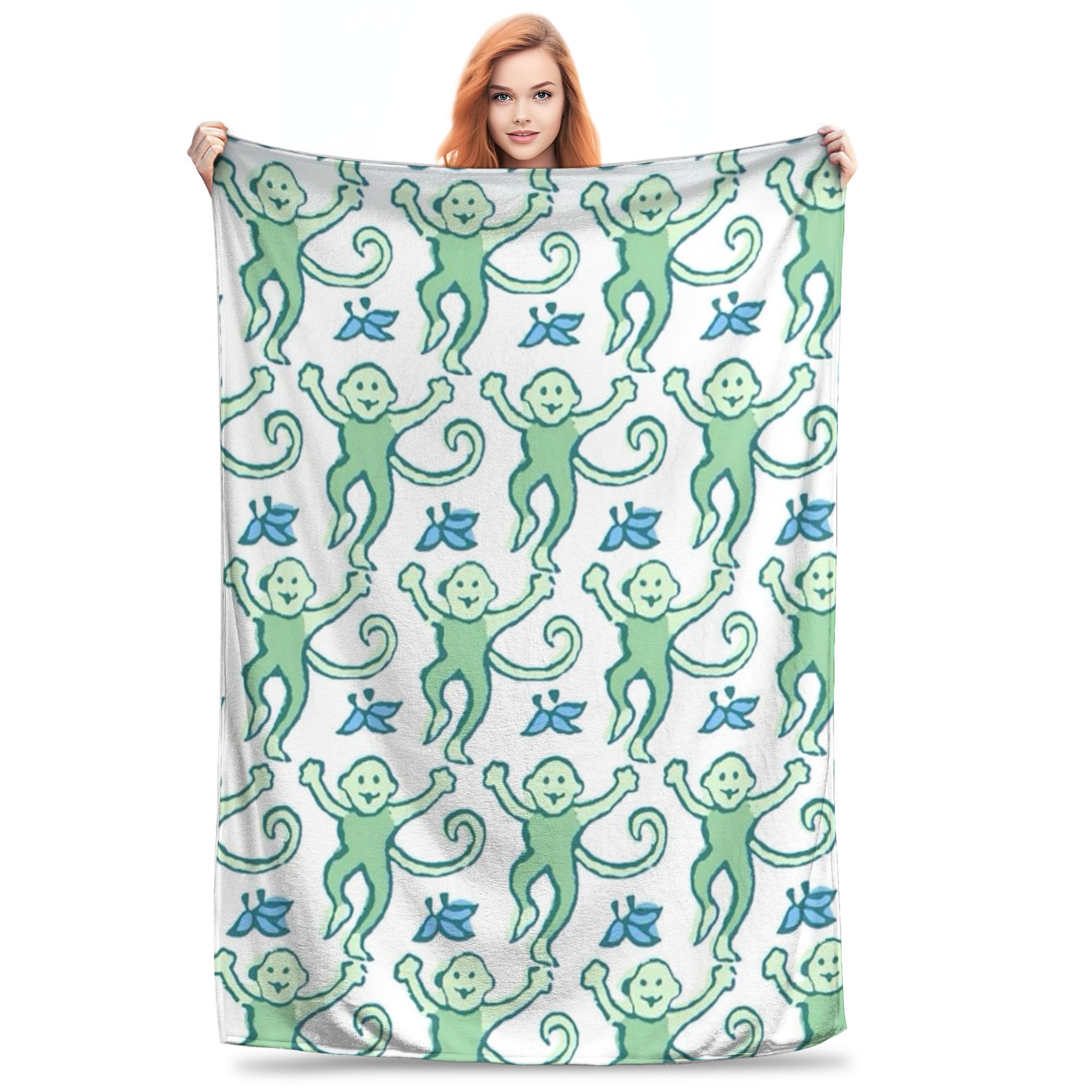 

Preppy Roller Monkeys Rabbit Blanket Warm Fleece Sofa Throw Blanket for Home Bedroom Outdoor Throws Bedspread Quilt 80x120cm