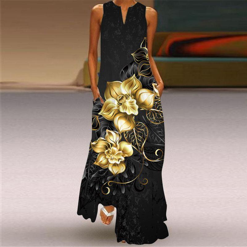 Dress Women Summer Print Long Beach Holiday Loose 3D Skirt