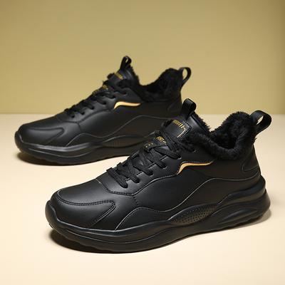 Chaussures d'hiver en coton pour hommes, chaudes, en fourrure, souples, à plateforme, pour la neige, bottines pour hommes, baskets d'hiver pour hommes, bottes décontractées pour hommes