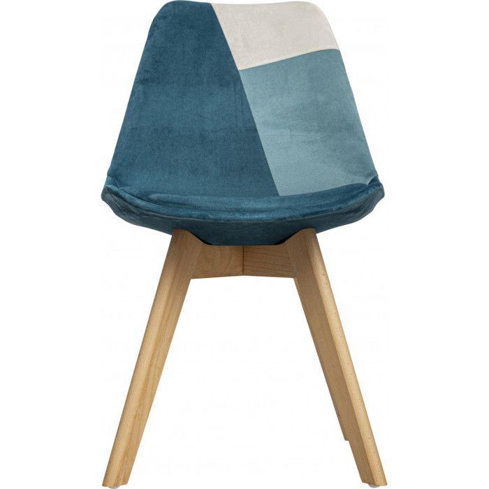Scandinavian Style Chair "Baya Patchwork" Atmosphera - Blue