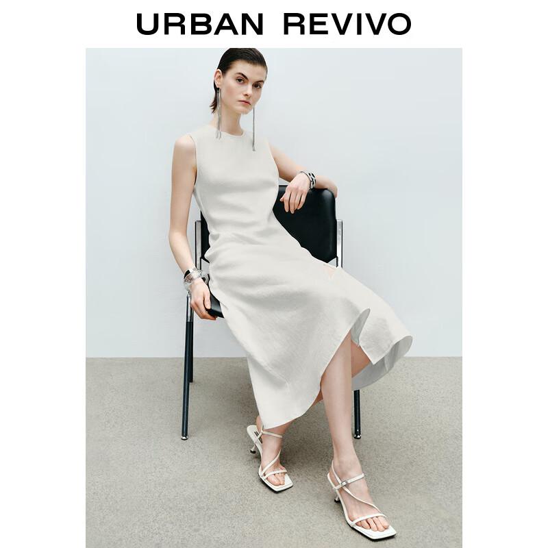 

UR 2025 Весеннее женское льняное платье А-силуэта без рукавов с разрезом XL