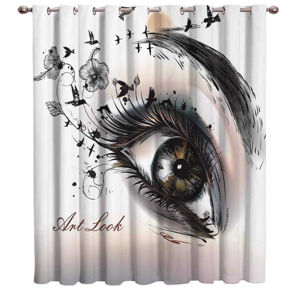 Глаза женские ресницы красивые новые простые шторы украшения дома шторы современные — фото 14