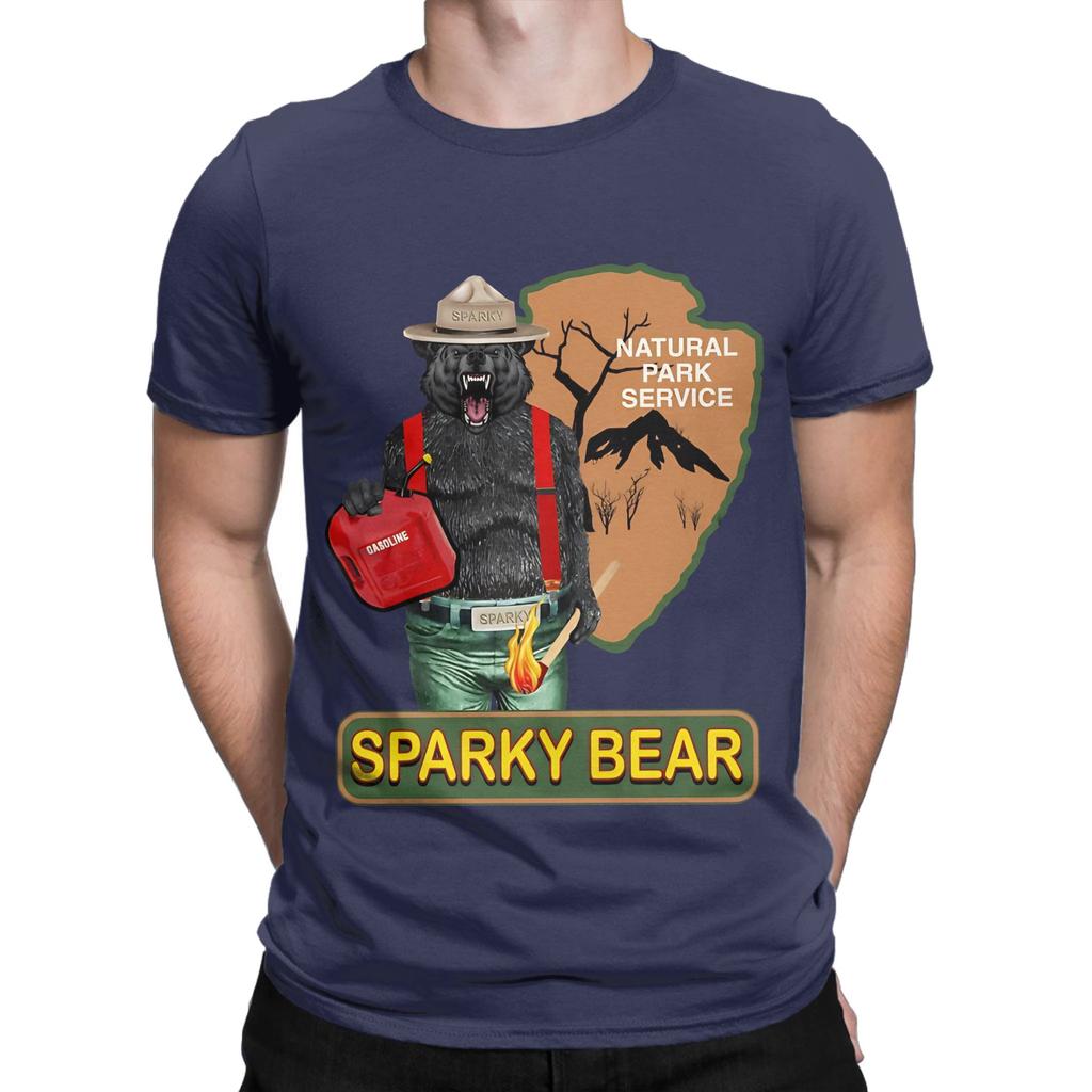 Smokey bBears Cousin Sparkey Funny 100 Cotton TShirt Smokey bBear Tees Tops For Unisex