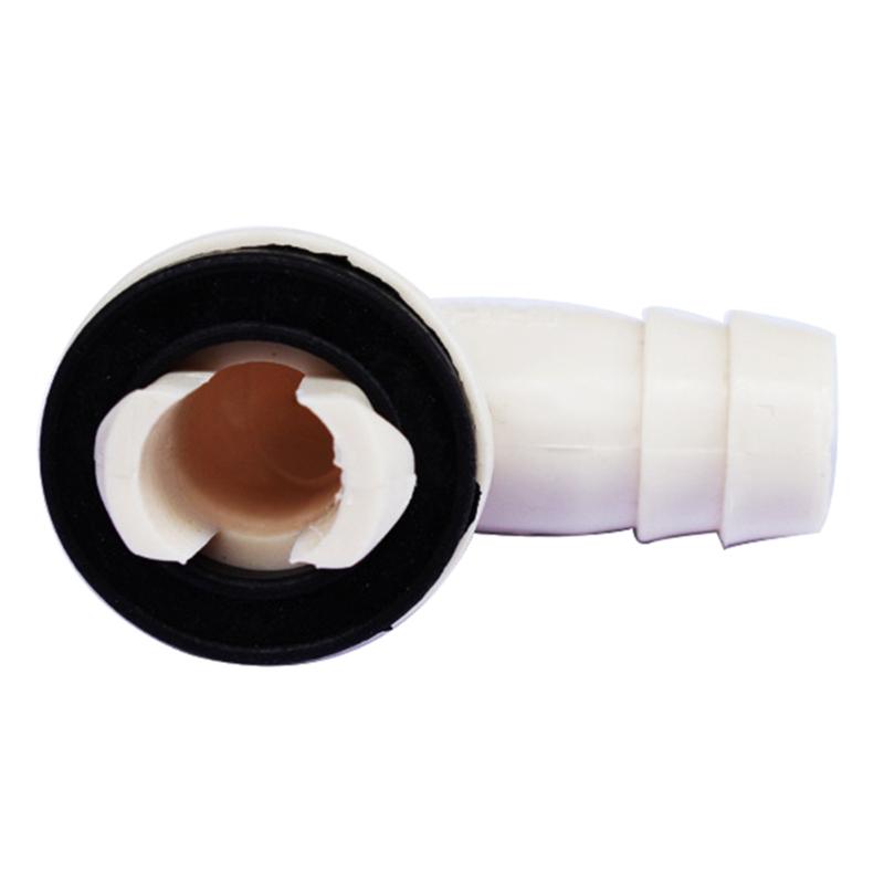Drain Hose Connector Elbow 15mm/0.59in with Rubber Ring No Leaking Easy to Install for Air Conditioner External Unit
