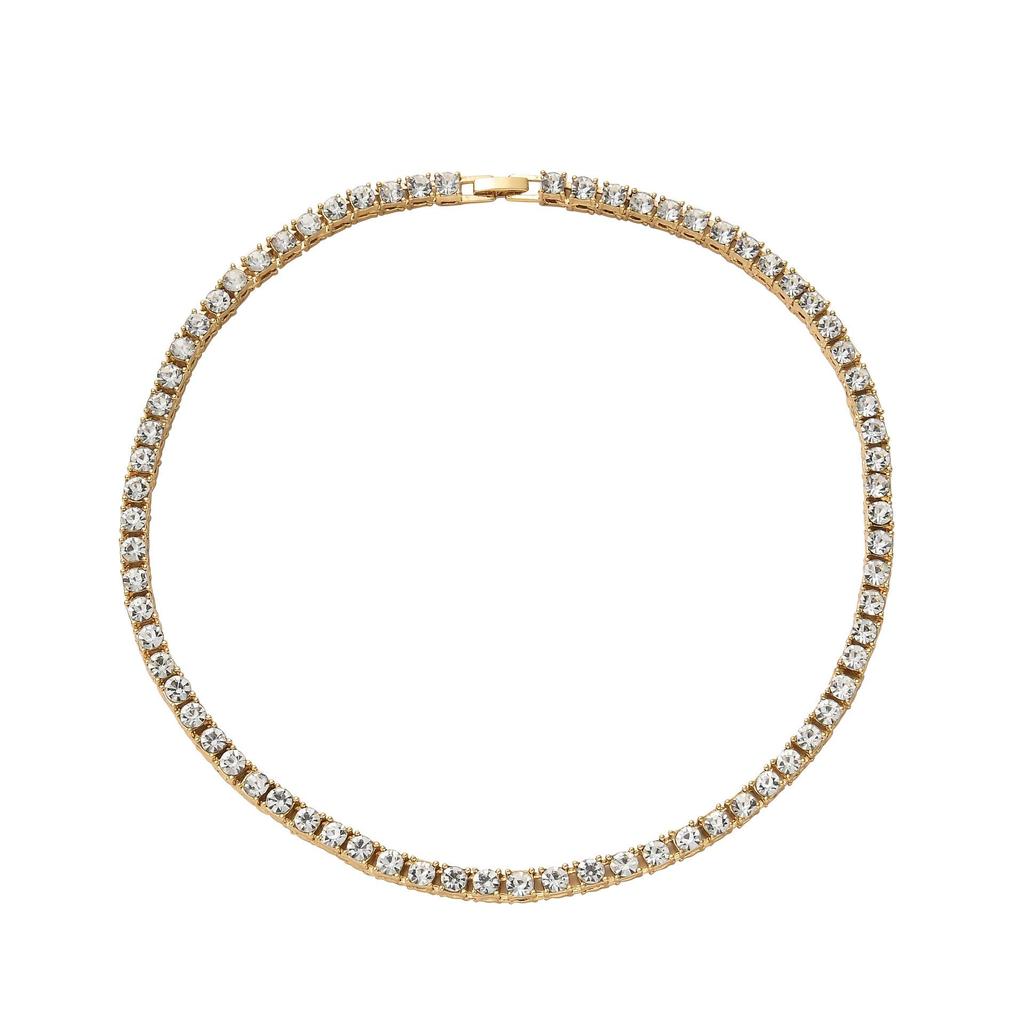 Personalized Hip Hop Tennis Chain Necklace: Men's High Street Jewelry with Safety Clasp