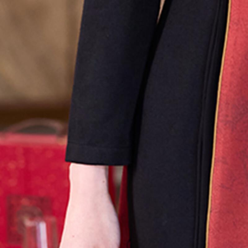 Pasite Chinese Style Mother-of-the-Bride Long-Sleeve Mid-Length Dress