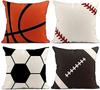 Sada 4 ks povlaků na polštáře ve tvaru sportovních míčů Basketbal Baseball Fotbal Fotbalové povlaky na polštáře do obývacího pokoje Pohovky Ložnice Domácí