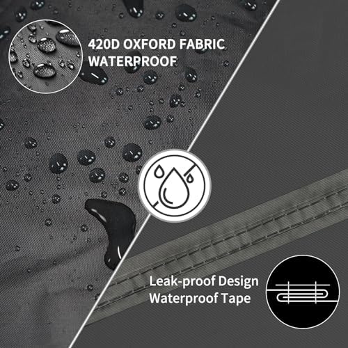 Funshot Round Patio Furniture Cover 420D Oxford Waterproof UV Resistant Outdoor Table Cover Ø160x70cm