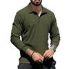 Fashion Men's Casual Lapel Long Sleeve Men's T-shirt Men's Lapel Polo Shirt Tops