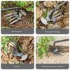 4 Teeth Manganese Weed Puller Long Handle Garden Weed Pulling Tool Garden Weeder Tool Uprooting Weeding Tool