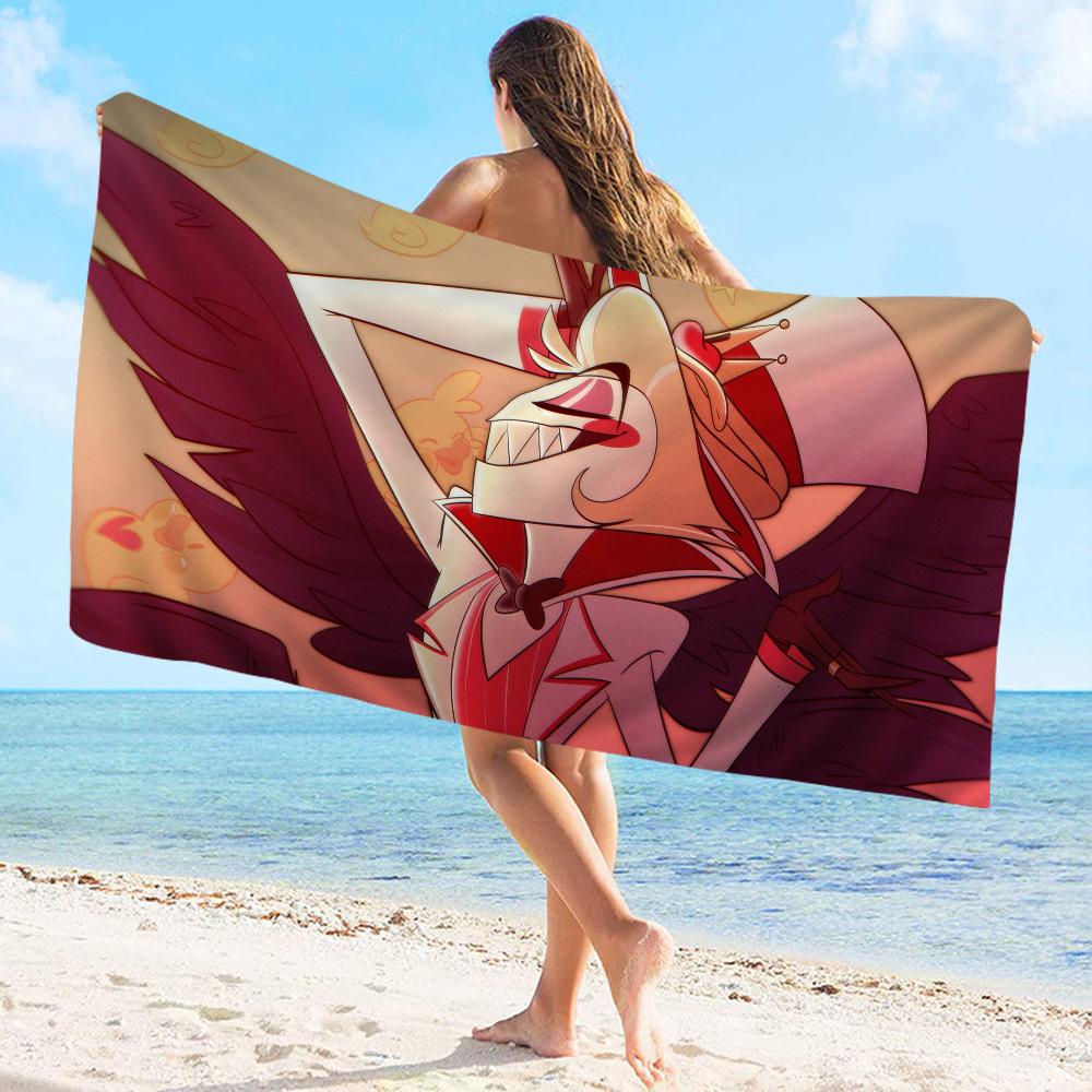 Cartoon H-Hazbin-Hoteles Towel Microfiber Beach Towel Absorbent Quick Dry Soft Yoga Swimming Resort Mountain Climbing Towel