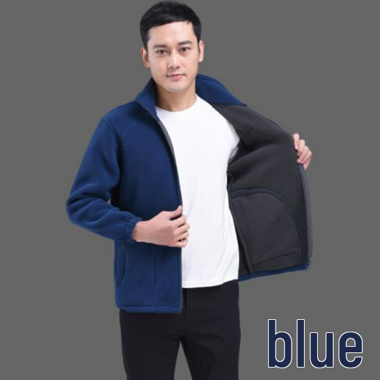 Men's Plus Size Fleece Jacket: Loose Fit for Middle-aged and Elderly, Perfect for Autumn and Winter