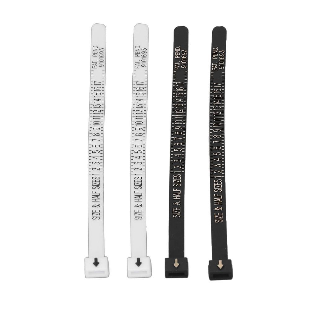 10pcs Plastic Ring Sizer Tool Clear Printing Ring Measurement Tool Finger Measuring Gauge  For Men