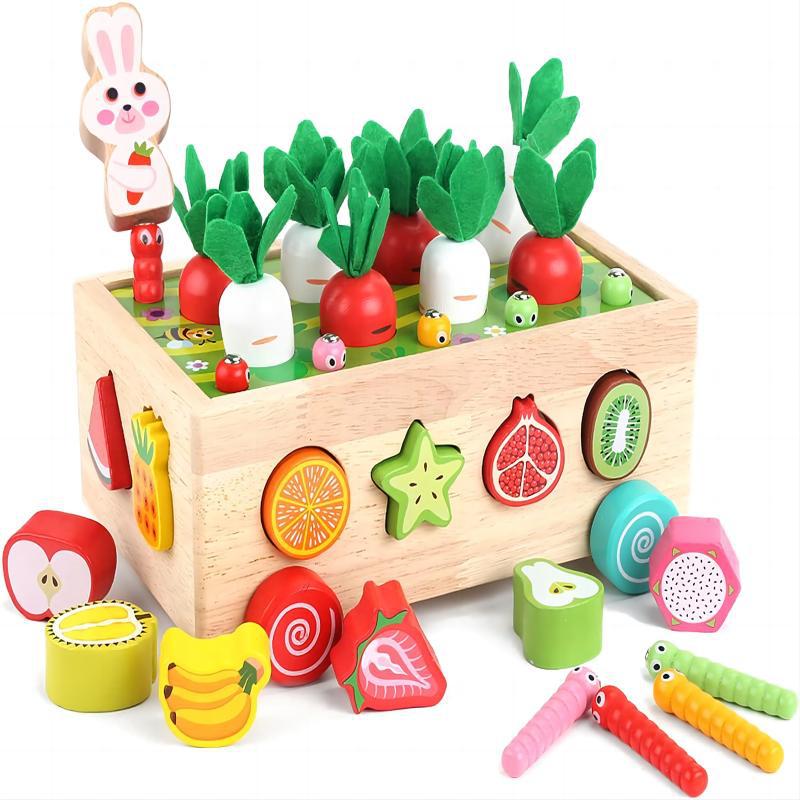 

Educational Farm Fishing & Shape Matching Carrot Pulling Toy Blocks for Kids