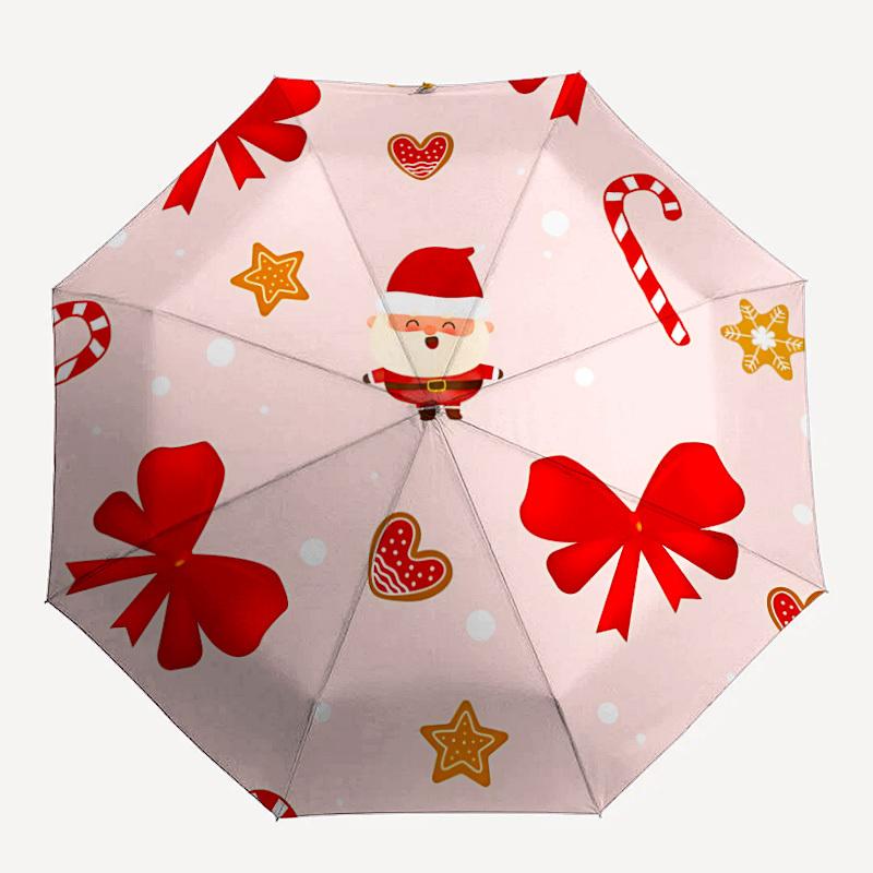 1pc Christmas, festive Automatic Folding Umbrella - 8-Rib Automatic Open/Close, Large Canopy Birthday Festival Gift yy251217164