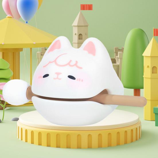 Cartoon Animal Wooden Fish Toy with Hammer Stress Relief Meditation Calming Percussion Instrument Desktop Resin Wooden Fish Decoration