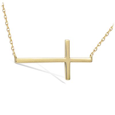 [N6844] – Vergoldete „Kreuz“-Halskette – 22 x 17 mm