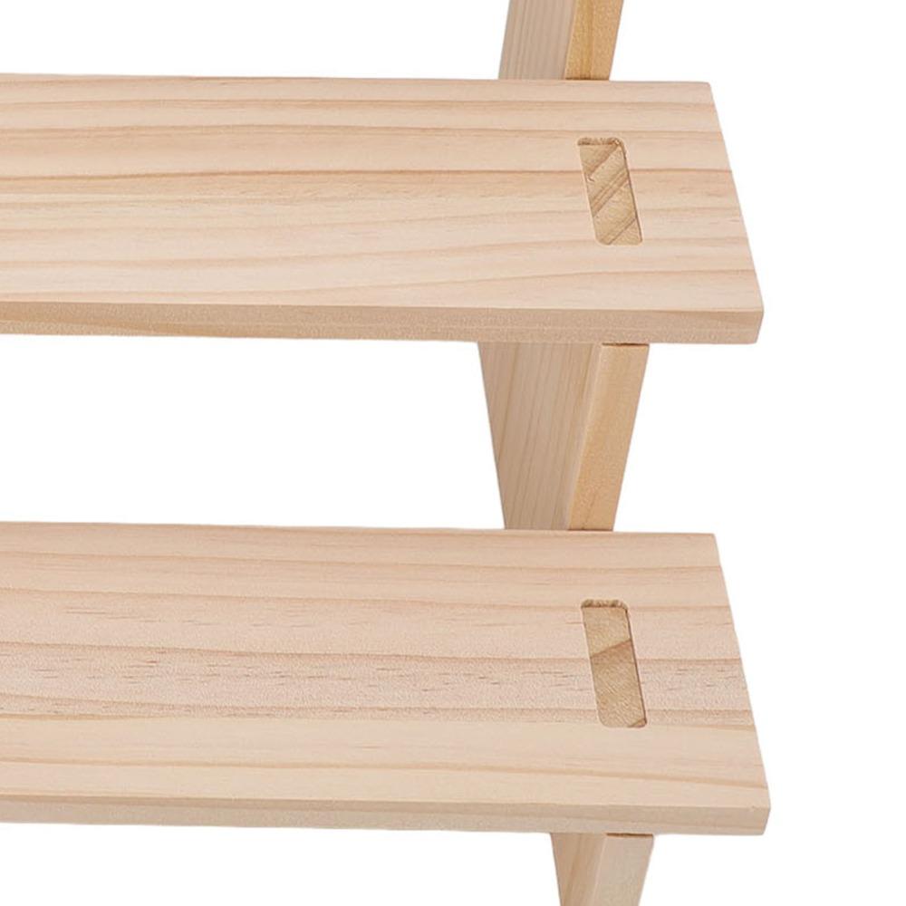 Pine Wood 3 Tier Display Shelf Multifunctional Wooden Display Rack  For Collectibles