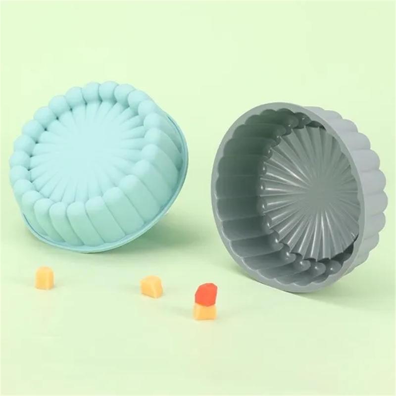 1pc Silicone Round Pan Charlotte Cakes Baking Pan Sponge Flan Mold DIY Strawberry Shortcake High-temperature Resistant Kitchen Silicone Moulds