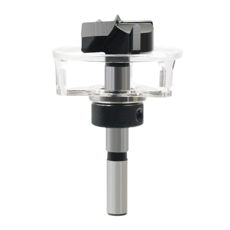 

35mm Adjustable Woodworking Hole Opener 2/3 Edges Cutter with Dust Cover for Cabinet Door Panel Drilling Accessories