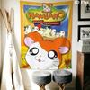Hamtaro Wall Tapestry Aesthetic Wall Hanging Printed Fabric Blanket Decorative Tapestries for Bedroom Living Room Home Decor