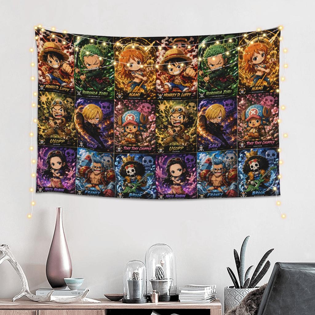 Cutecore Anime One Pieces Tapestry Bedroom Decoration Wall Hanging Blanket Tapestry Cool Stuff For Room