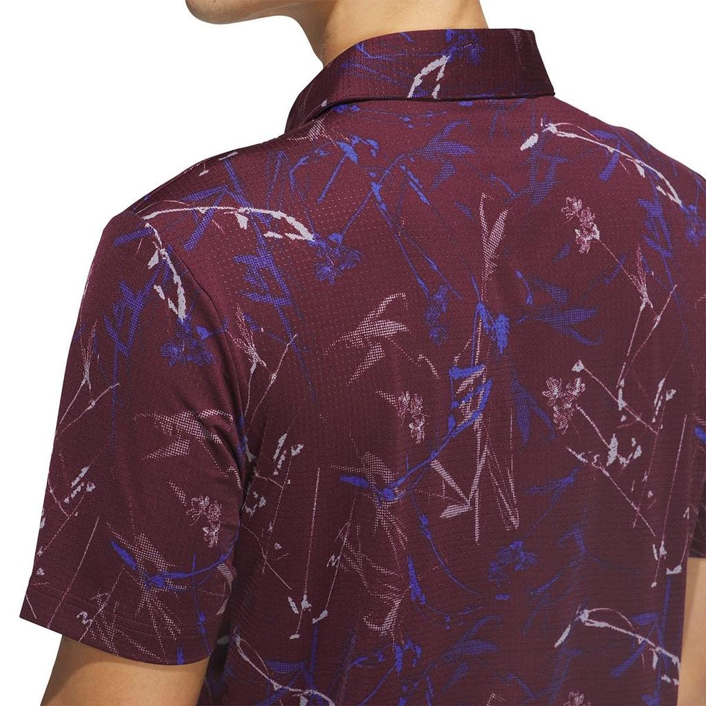Short-Sleeve Shirt adidas Climacool Mesh Leaf Print Maroon J/M Q4572 KU1182