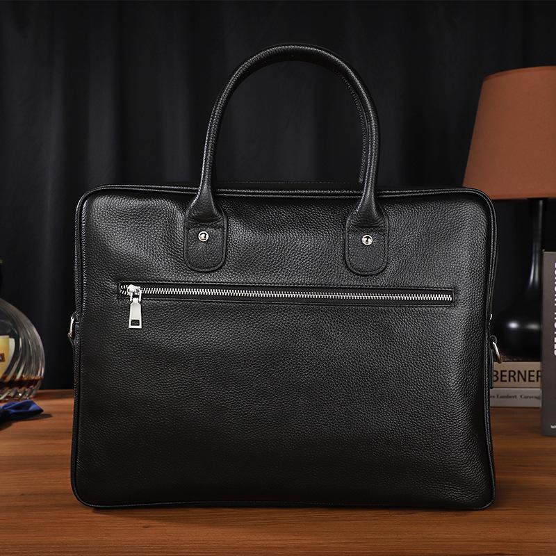 Geantă de mână pentru bărbați din piele naturală, geantă de umăr, geantă crossbody din piele de vacă, casual, pentru computer