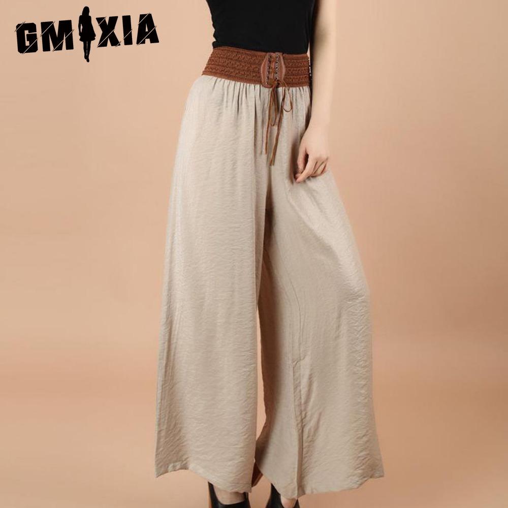 GMXIA Women's Fashion Casual Solid Color Print Pants & Capris