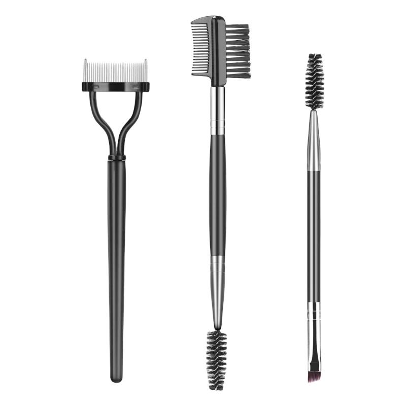 3PCS Eyelash Comb Lash Separator Brow Brush & Eyebrow Spoolie for Removes Clump Mascara Professional Eye Makeup Tools