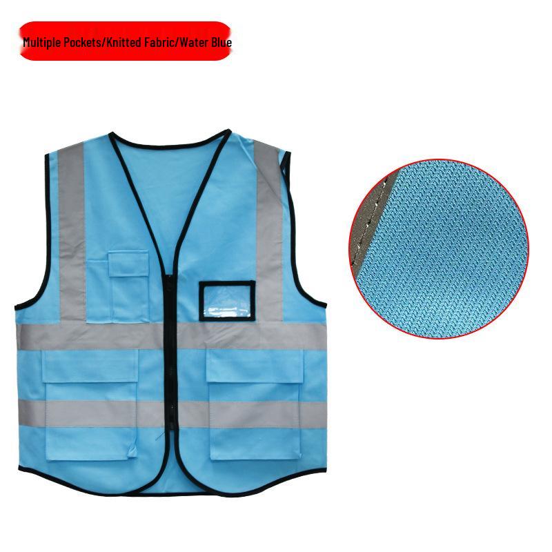 Reflekterande säkerhetsväst för trafik, byggarbetsplatser och trädgårdsarbete - Fluorescerande grön, Anpassningsbar. 