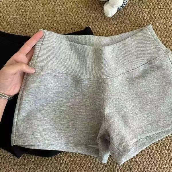 

Women s Gray Low Waist Elastic Sports Shorts - Summer Hot Girl Drawstring Casual Straight-Leg Pants S [75-90]