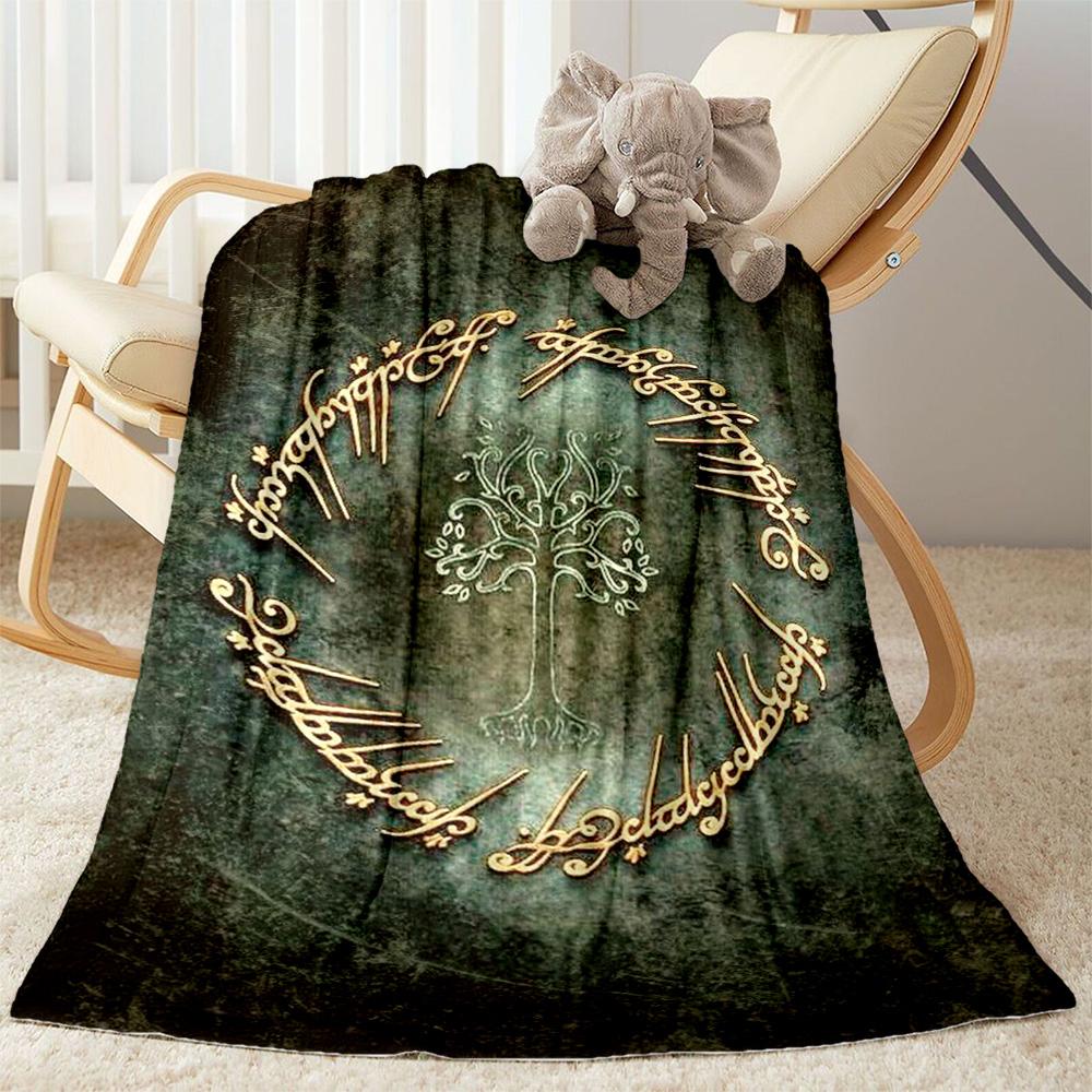 Lord Rings Symbol Blanket Comfortable Perfect for Couch Livingroom Bed All-Season Use Modern Unique Gift for Family and Friends Camping